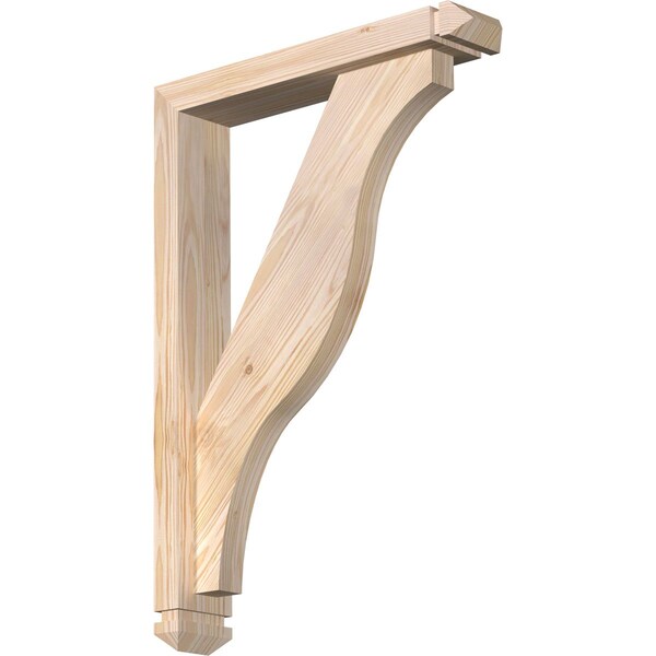 Ekena Millwork Funston Arts and Crafts Smooth Bracket w/ Offset Brace, Douglas Fir, 3 1/2"W x 18"D x 26"H BKT0402X18X26FST03SDF - main